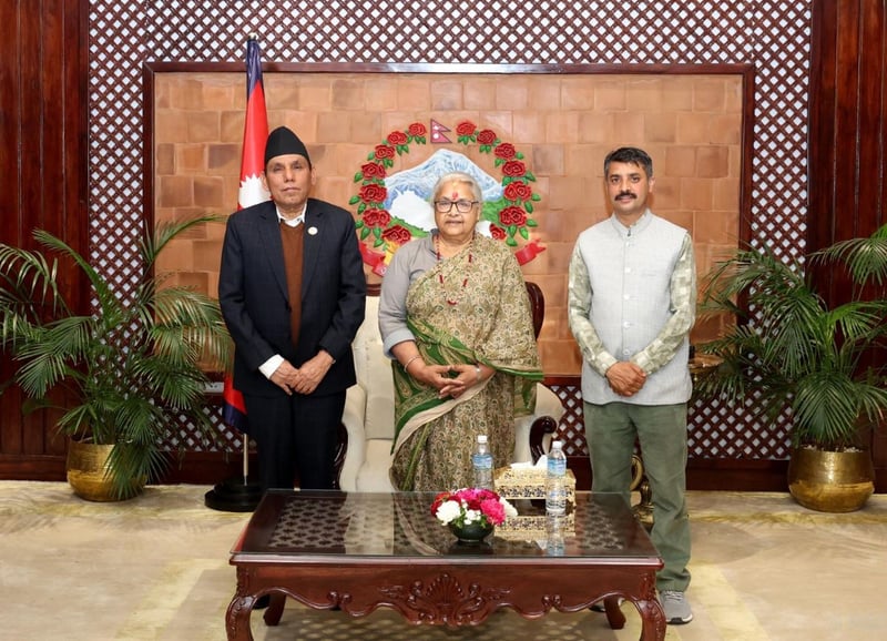 PM Karki and National Assembly Chair Dahal hold courtesy meeting