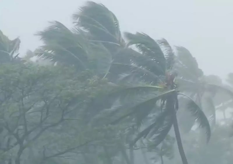 Security persons face inconvenience after storm blows away office roof in Bhojpur
