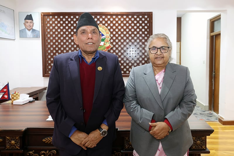 NA Chair Dahal pays courtesy call on PM Karki