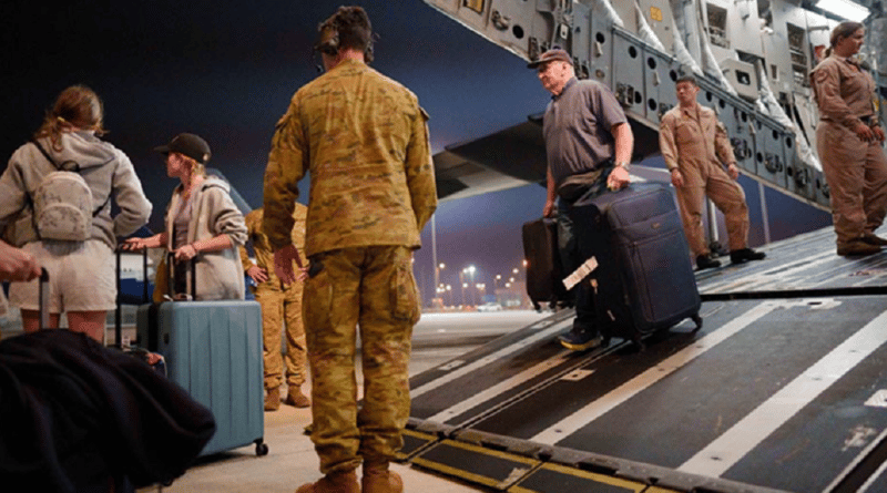 मध्यपूर्वबाट सैन्य विमान तैनाथ गरी नागरिक निस्कासन गर्दै अष्ट्रेलिया