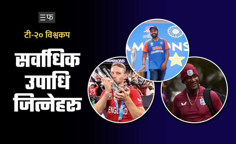 टी–२० विश्वकपमा अहिलेसम्म कसले कति पटक जिते उपाधि ?