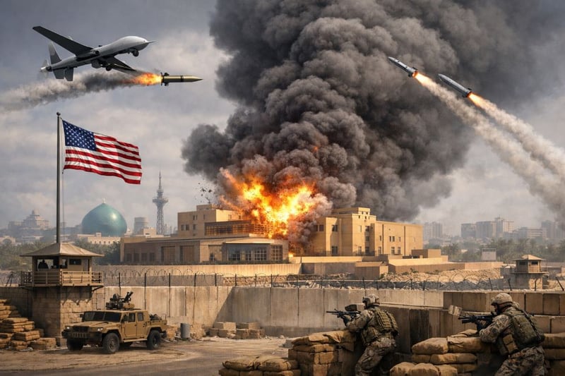 बग्दादस्थित अमेरिकी दूतावासमा आक्रमण