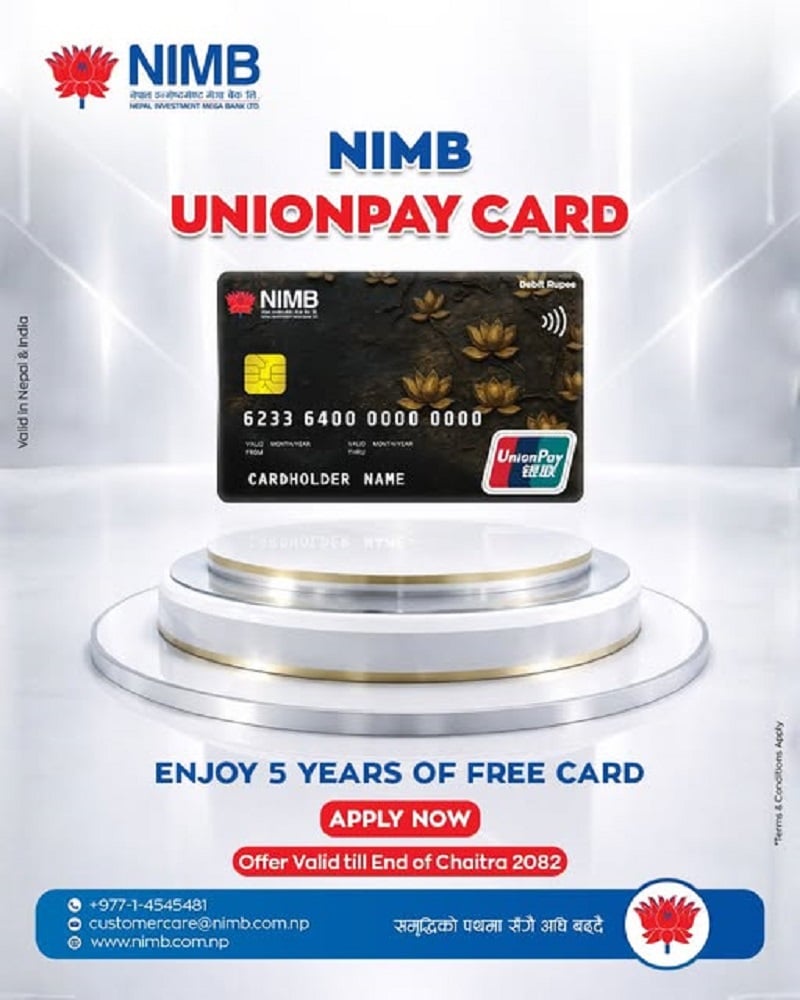 NIMB UnionPay Card Benefits for Nepal and India Payments