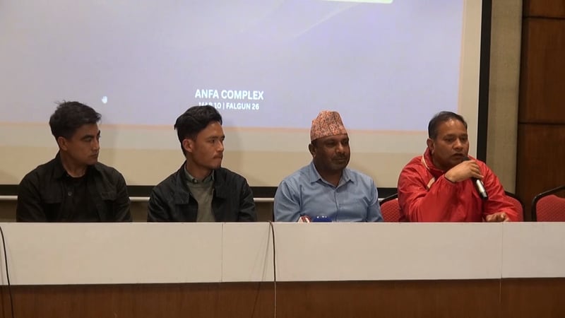 खेलाडीले एन्फाको मुख्यालयमा लगाएकाे ताला खोलियो