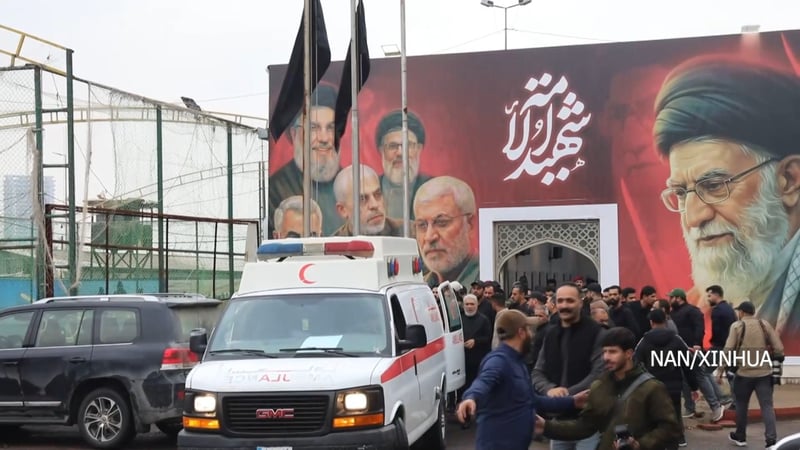 अमेरिकी सेनाकाे हवाई आक्रमणमा परी निधन भएका १५ जना अर्धसैनिककाे इराकमा अन्त्येष्टि