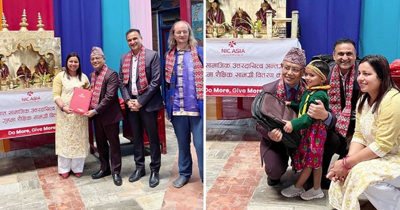 एनआईसी एशिया बैंकद्वारा शान्ति सेवा गृहका १५० बढी विद्यार्थीलाई शैक्षिक सामग्री वितरण