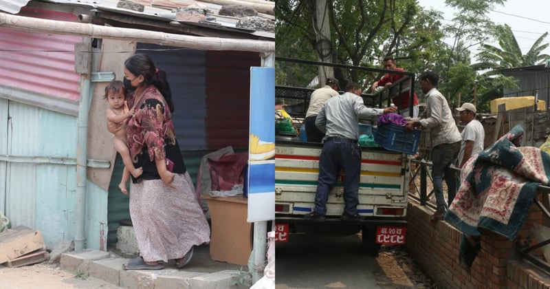 सुकुम्बासी बस्तीमा आँसु र अनिश्चितताको बिदाई, बस्ती खाली गरिंदै (तस्बिरसहित)