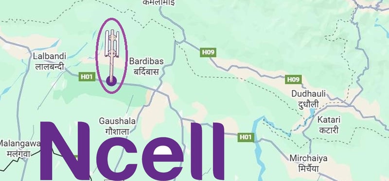 लालबन्दी–बर्दिबास सडक खण्डको जंगल क्षेत्रमा एनसेलको सेवा विस्तार