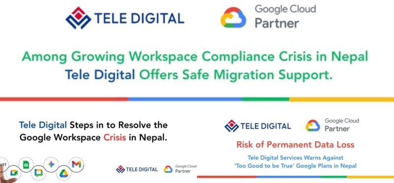 टेलि डिजिटल सर्भिसेसद्वारा अधिकृत गुगल वर्क स्पेस योजनामा स्थानान्तरण सम्बन्धी औपचारिक सहयोग घोषणा