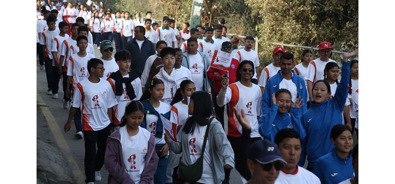 एसियाड फन रनमा खेलाडीहरू उत्साहित