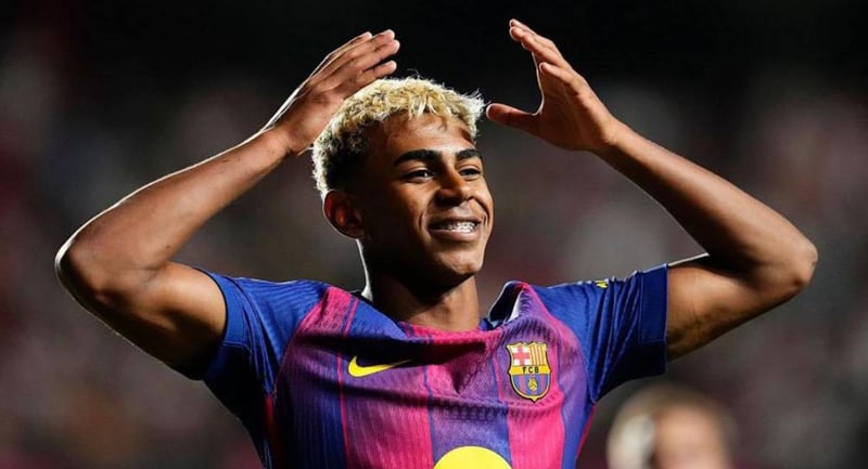 यमालको करिअरकै पहिलो ह्याट्रिकमा बार्सिलोनाको जित