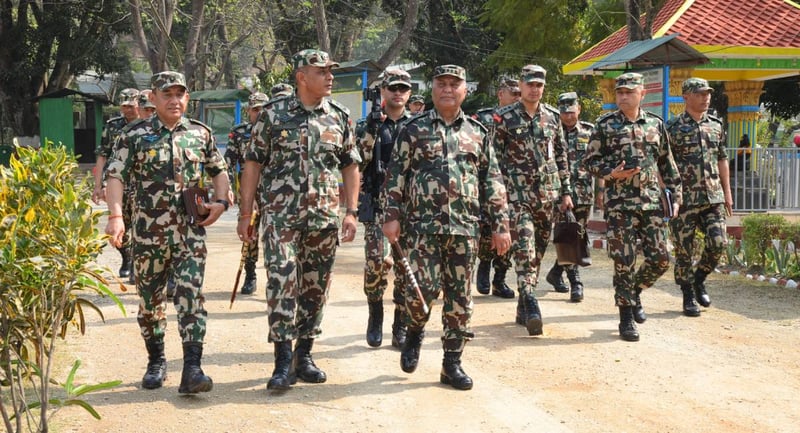 प्रधान सेनापतिद्वारा मध्यपृतना मुख्यालयको निरीक्षण