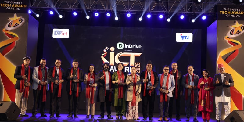 इन्ड्राइभ आइसिटी अवार्ड २०२५ सम्पन्न, १७ विधामा प्रविधि क्षेत्रका स्टार्टअप, संस्था र व्यक्तित्वहरू सम्मानित
