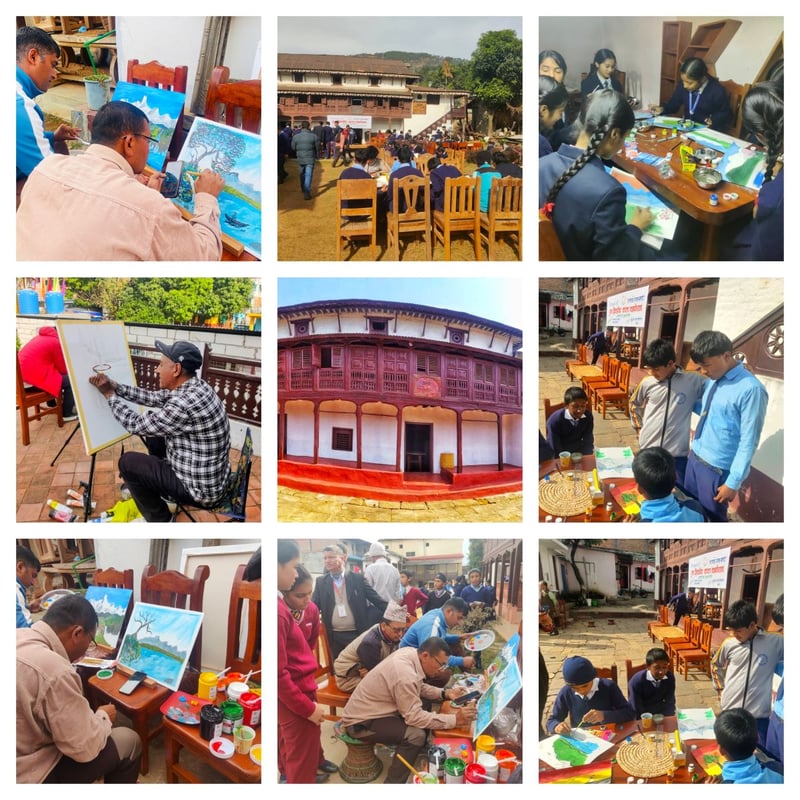 कुस्माको शताब्दी घरमा रङ्ग–रेखाको उत्सव, इतिहासले पायो क्यानभास