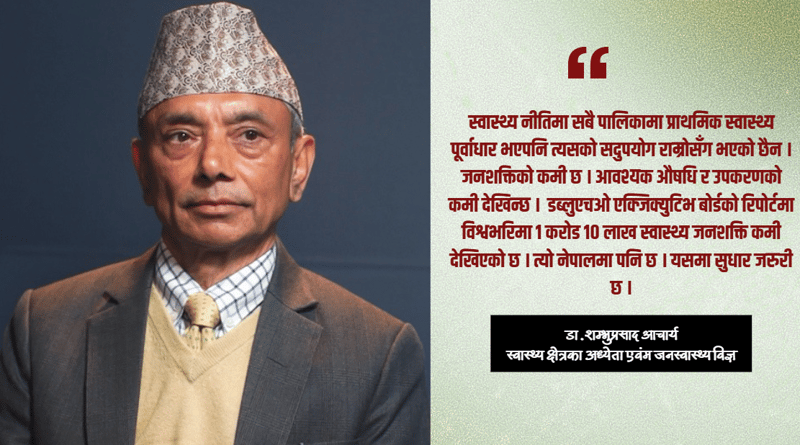 राजनीतिक प्रतिबद्धताविना स्वास्थ्य प्रणाली सुधार असम्भवः डा. शम्भु आचार्य