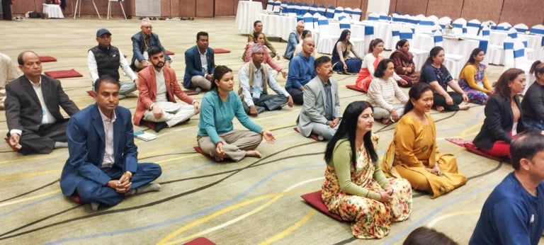 रास्वपाको अभिमुखीकरणमा देस्रो दिन योगध्यान कक्षा [फोटो फिचर]