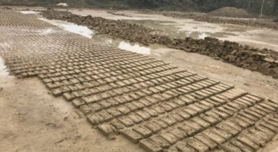 बेमौसमी वर्षाका कारण नौ करोड बराबरको काँचो इँटामा क्षति