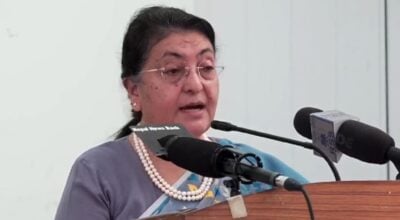 वार्ताबाट समस्या समाधान खोज्न विश्व समुदायलाई पूर्वराष्ट्रपति भण्डारीको आग्रह