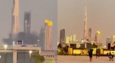 दुबईको बुर्ज खलिफा नजिकैको भवनमा इरानी ड्रोन हमला