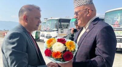 कांग्रेस सभापति बनेपछि गगन पहिलोपटक पोखरामा, मुख्यमन्त्री पाण्डेले गरे स्वागत