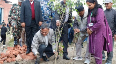 मन्त्रीहरूद्वारा नयाँ संसद् भवन परिसरमा वृक्षारोपण
