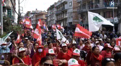 तस्बिरमा यस्तो देखियो कांग्रेस काठमाडौं १० को चुनावी सभा