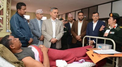 गृहमन्त्री अर्यालद्वारा रामेछाप दुर्घटनाका घाइतेको स्वास्थ्य अवस्थाबारे जानकारी