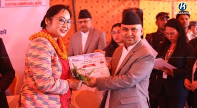 समानुपातिक निर्वाचन प्रणालीतर्फ निर्वाचित सांसदलाई प्रमाणपत्र वितरण