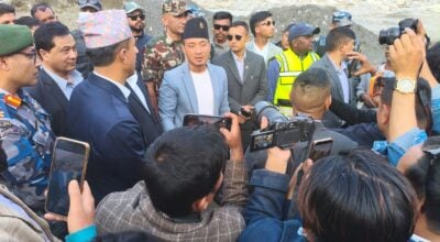 गृहमन्त्री गुरुङद्वारा क्षतिग्रस्त बिपी राजमार्गको अवलोकन, विपत्तिमा ‘हेलीबाट’ उद्धार गर्न निर्देशन