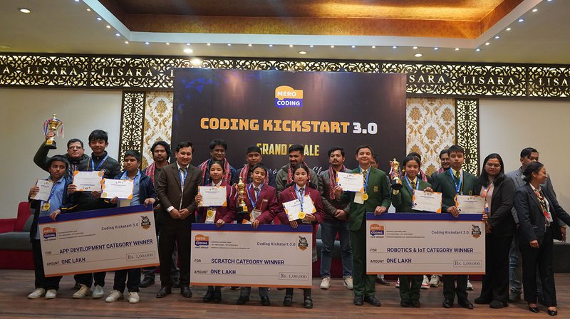 ‘कोडिङ किक्सस्टार्ट ३.०’ सम्पन्न, तीन विजेता टिमलाई ३ लाख पुरस्कार