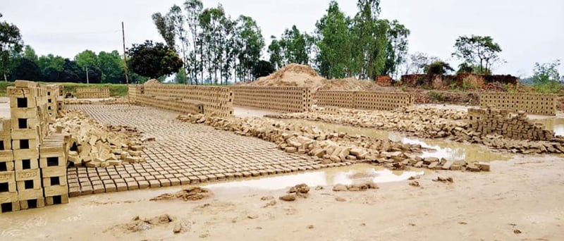 बेमौसमी वर्षाले रुपन्देहीका इँटा उद्योगमा करोडौँको क्षति