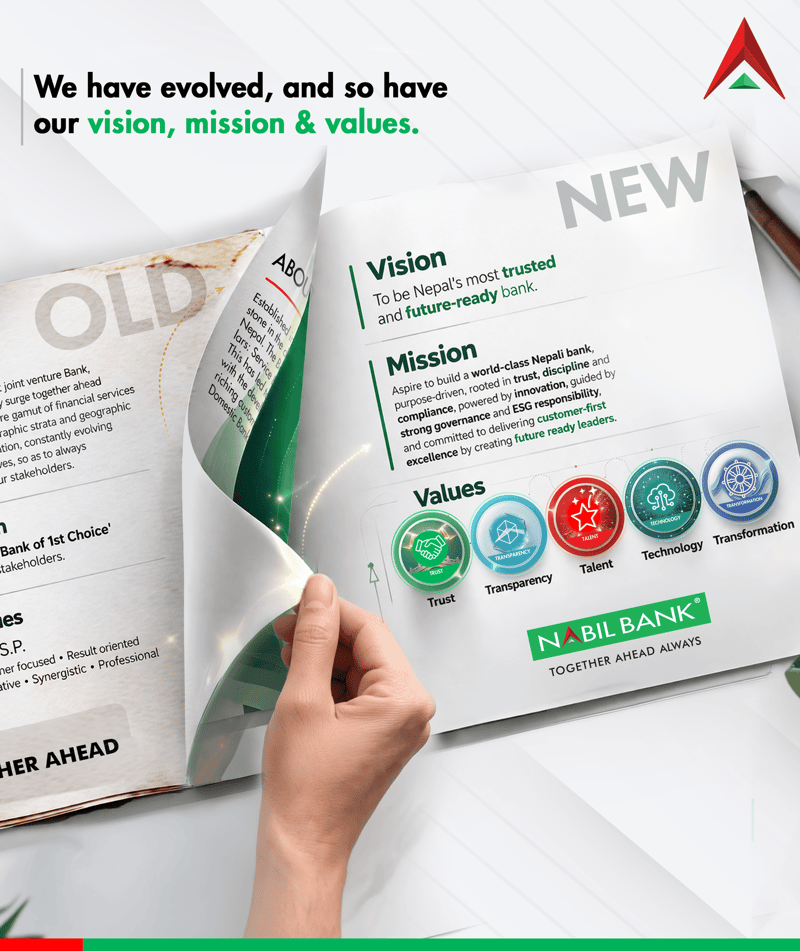 नयाँ उद्देश्य, लक्ष्य र मूल्यमान्यताका साथ अघि बढ्दै नबिल बैंक