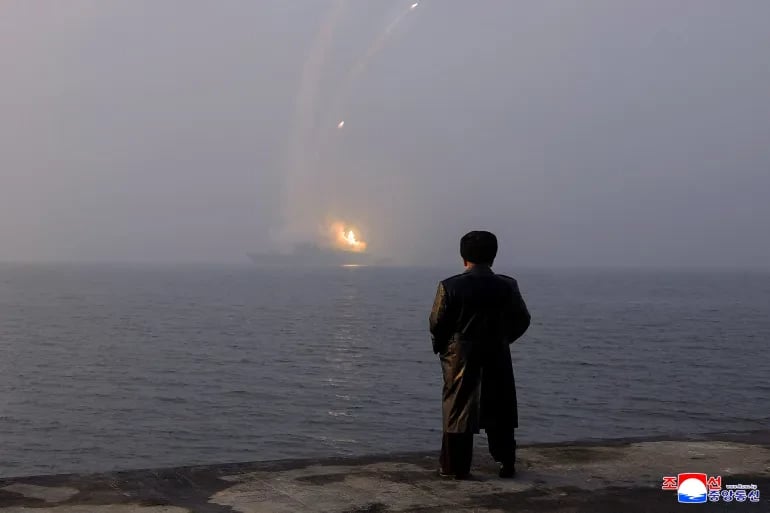 North Korean Leader Kim Jong Un Oversees Successful Test Launch of Strategic Cruise Missile from New Destroyer