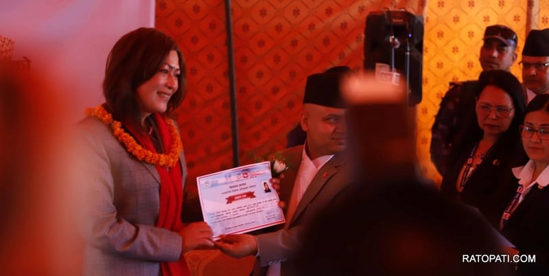 Proportional Representation Lawmakers Receive Election Certificates in Kathmandu