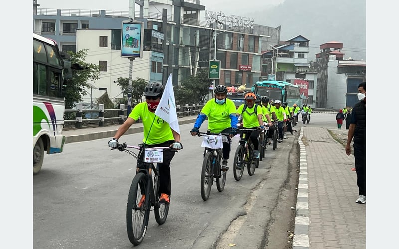 Awareness Cycle Rally Held in Butwal for World Kidney Day