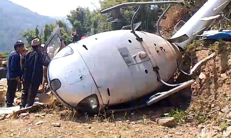 Injured Rescued After Air Dynasty Helicopter Crashes in Khotang