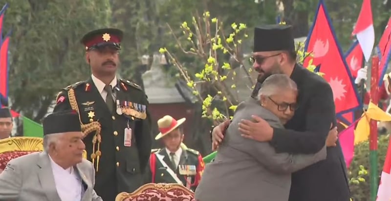 Outgoing PM Sushila Karki Appears Pleased During Handover to New PM Balen Shah