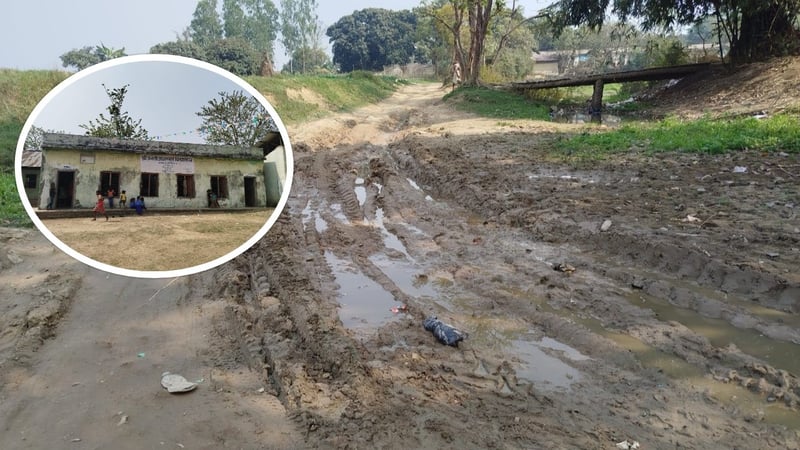 Rainy Season Woes: Students in Siraha Struggle to Reach School Due to Unbridged River Crossing