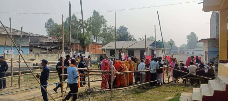 Voting Halted at Bardibas Polling Station Amid Dispute; Mahottari Sees 25% Turnout