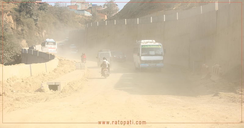 Slow Progress on Dhulikhel-Suryavinayak Road Leaves Commuters and Businesses Choking on Dust
