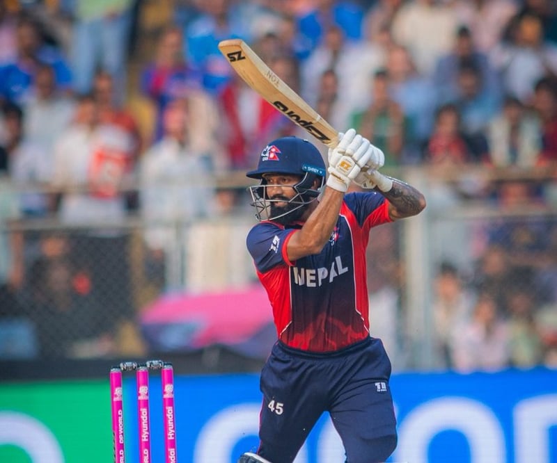 Nepal's Dipendra Singh Airee Hits Half-Century Against Scotland in T20 World Cup