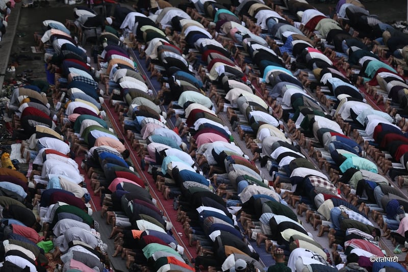 Muslim Community Celebrates Eid al-Fitr with Fervor in Nepalgunj Despite Rainfall