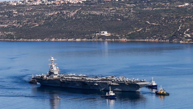 Fire Erupts Aboard US Aircraft Carrier USS Gerald R. Ford in Red Sea; Two Sailors Injured