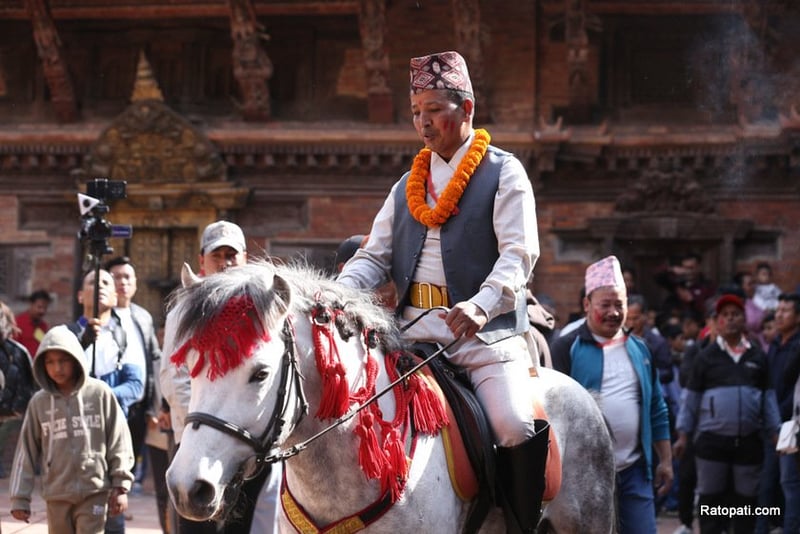 Lalitpur Celebrates Traditional 'Single Horse Jatra' on Ghode Jatra Occasion