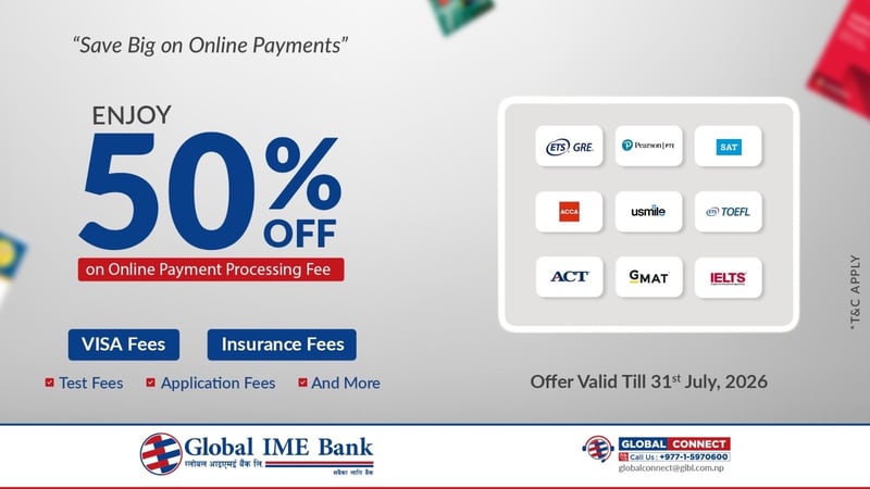 Global IME Bank Offers 50% Discount on International Online Payment Fees for Students Studying Abroad