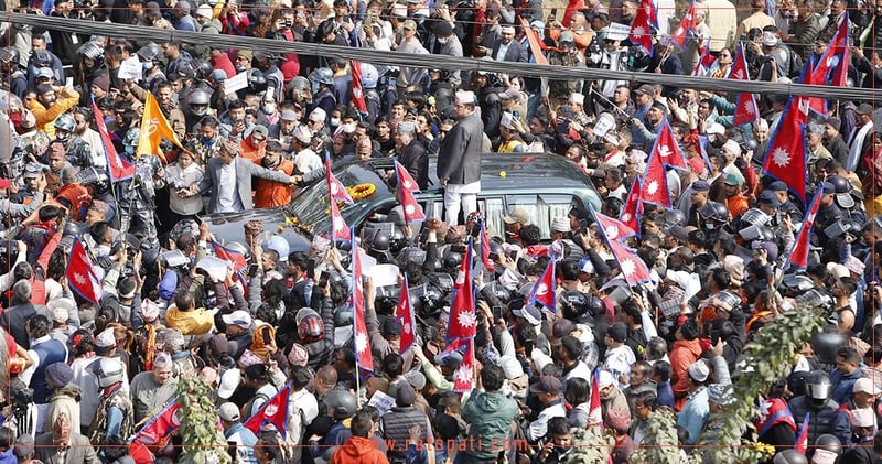 Traffic Disruption Near Kathmandu Airport Due to Former King Gyanendra's Motorcade