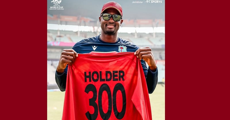 Jason Holder Reaches 300 International Appearances for West Indies in T20 World Cup Match