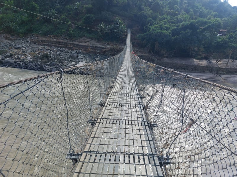 Suspension Bridge Construction Begins Connecting Two Areas in Myagdi, Nepal