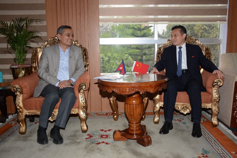 Home Minister Aryal Meets Newly Appointed Chinese Ambassador Chang Maoming to Discuss Cooperation