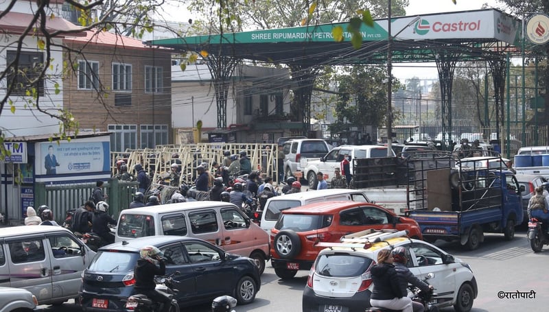Queues Form at Kathmandu Petrol Pumps Amid Supply Shortage Rumors